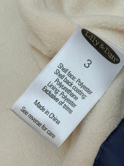 Lily & Dan Navy Hooded Rain Jacket Size 3