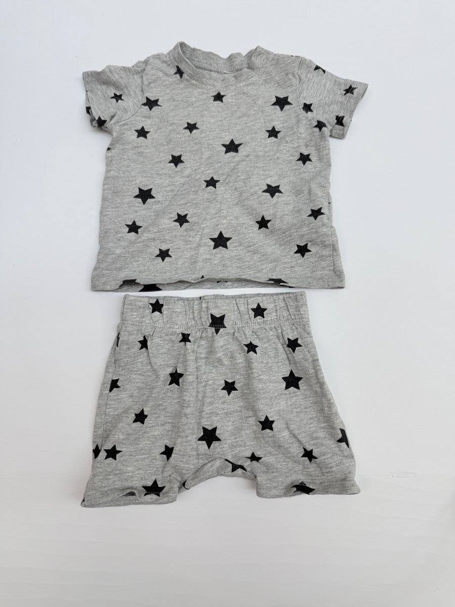 H&M Star Print T-Shirt Shorts Set 3M