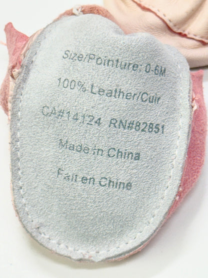 Chaussons bébé en cuir rose Tickle Toes 0-6M