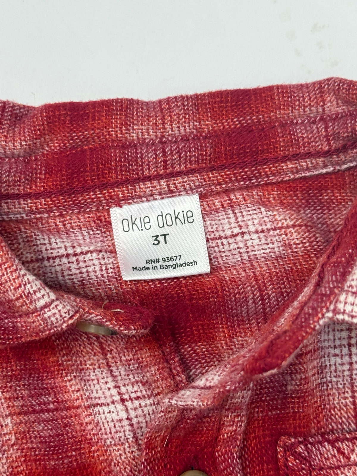 Okie Dokie Plaid Flannel Button-Up Shirt 3T