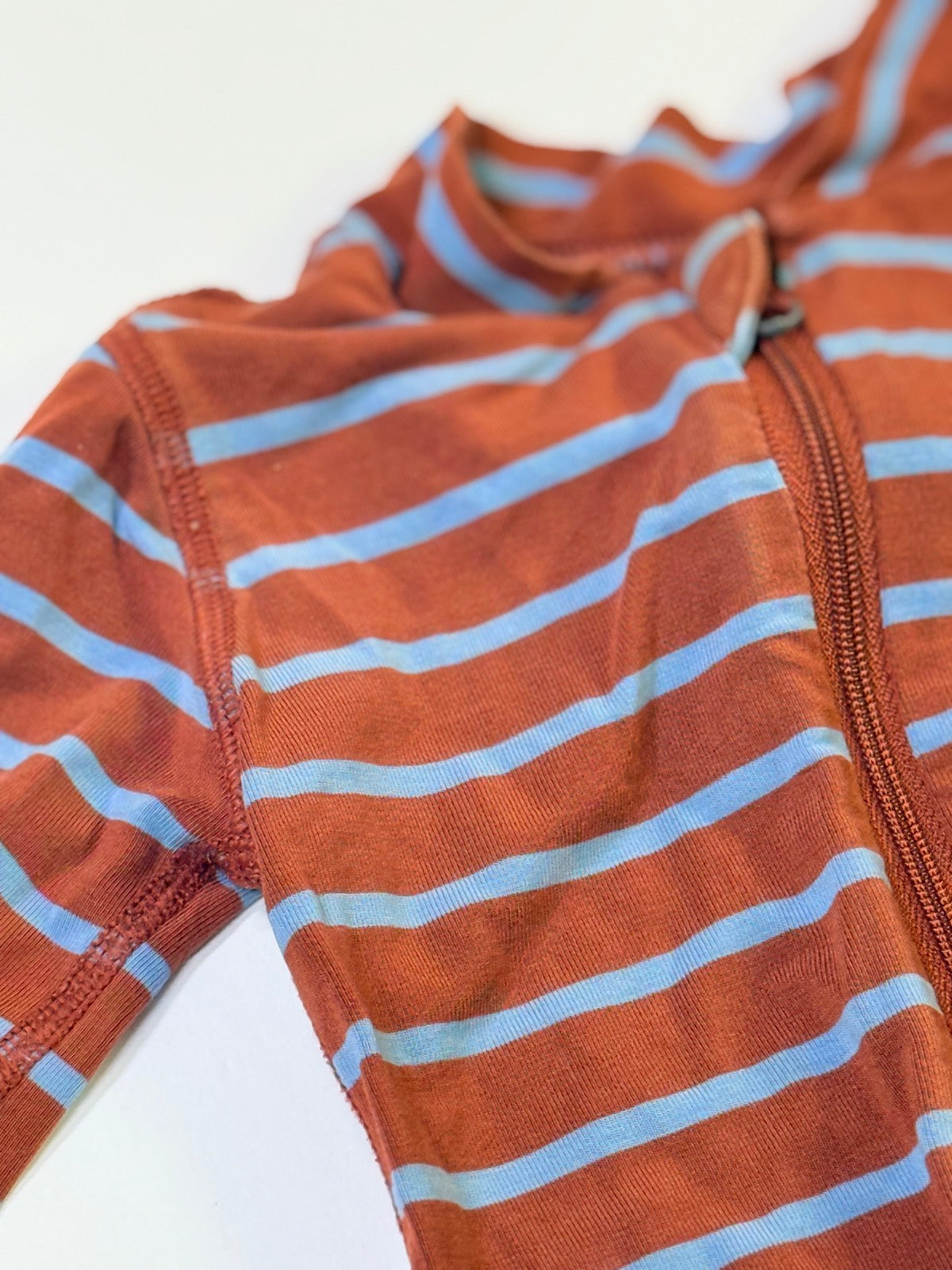 Hanna Andersson Striped Zip Romper 0-3m