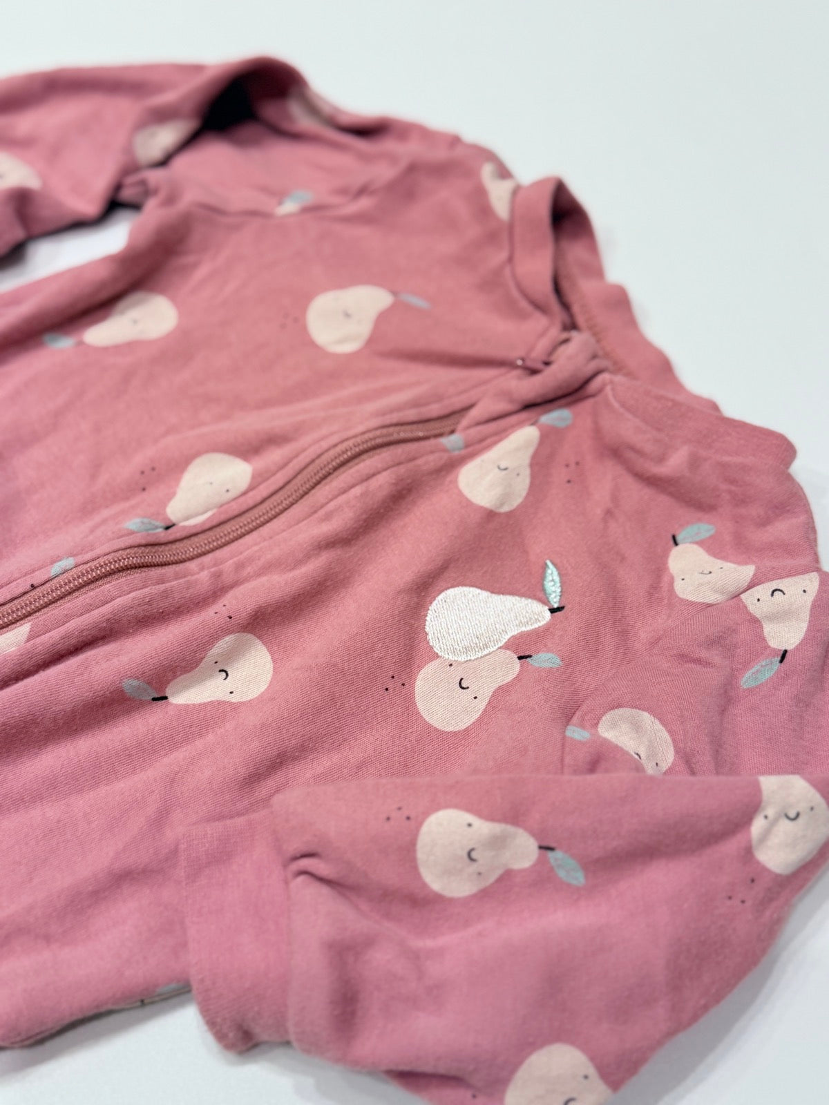 Pekkle Pink Pear Footed Sleeper 9M