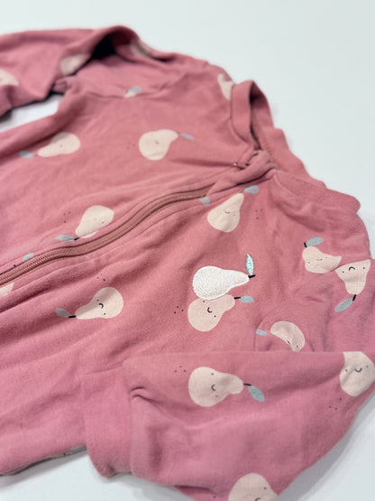 Pekkle Pink Pear Footed Sleeper 9M