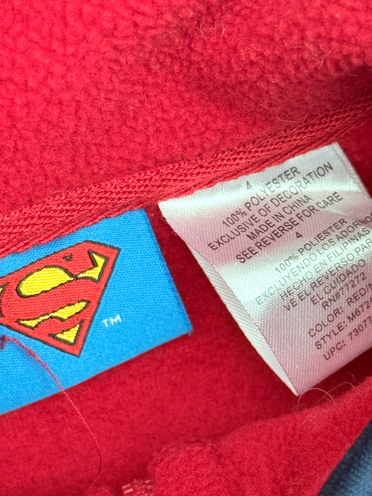 Superman World Class Fleece Quarter-Zip Size 4