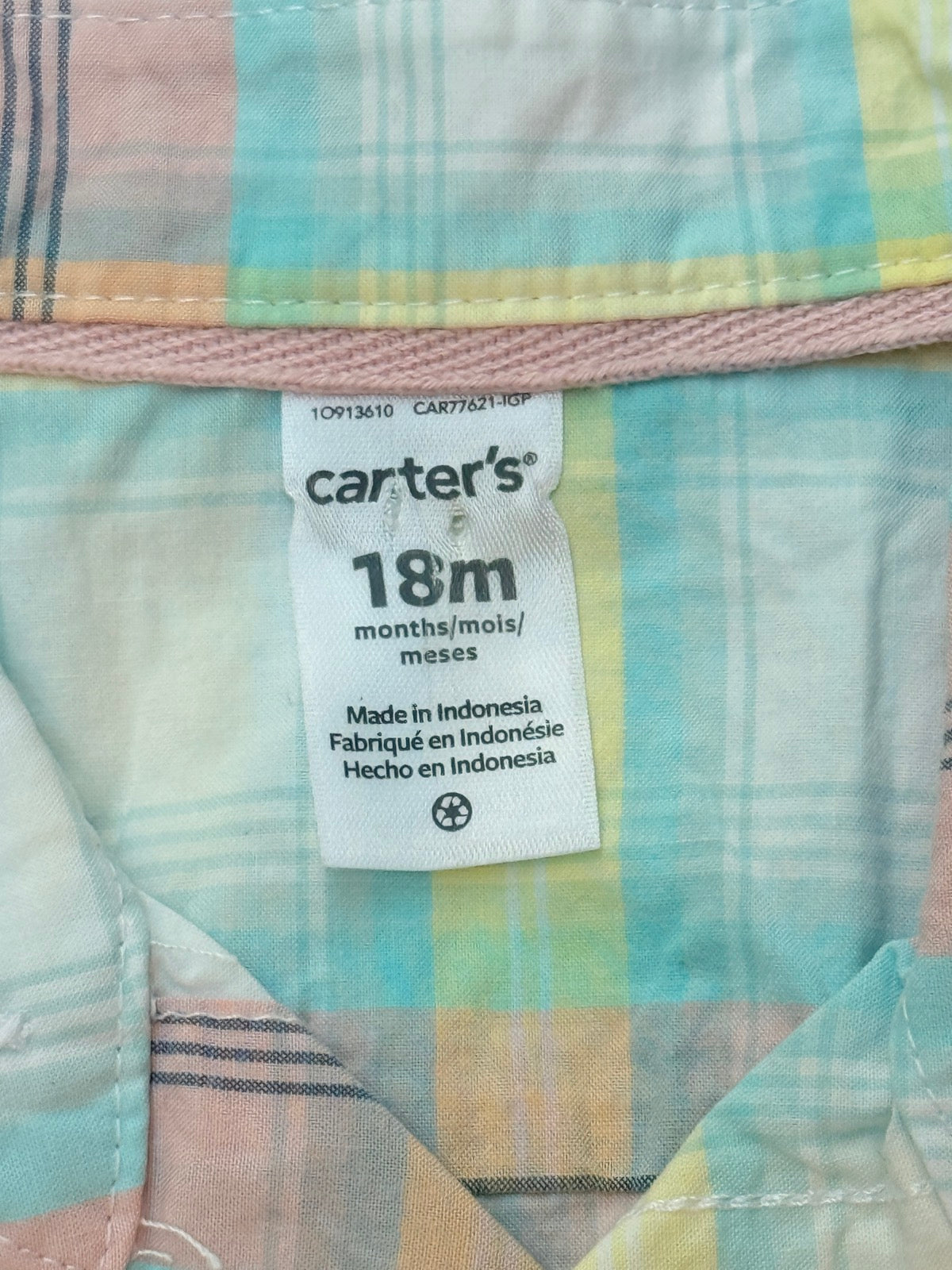 Carter's Pastel Plaid Button-Up Shirt 18M