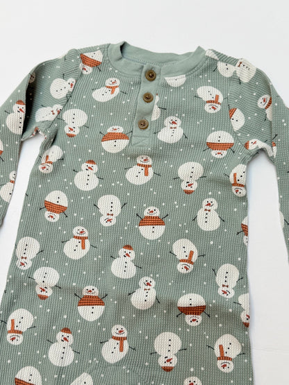 Old Navy Snowman Waffle Knit Romper 12-18M