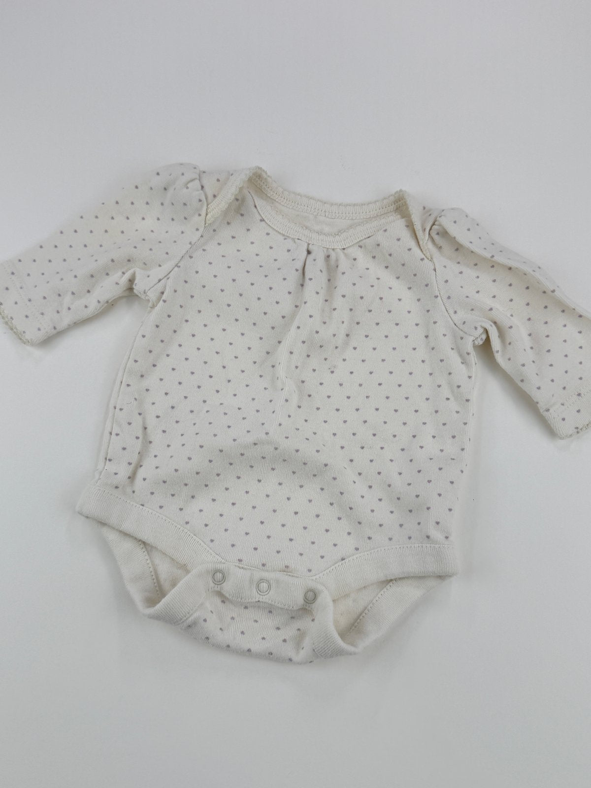 Baby Gap Heart Print Long Sleeve Bodysuit Preemie 7