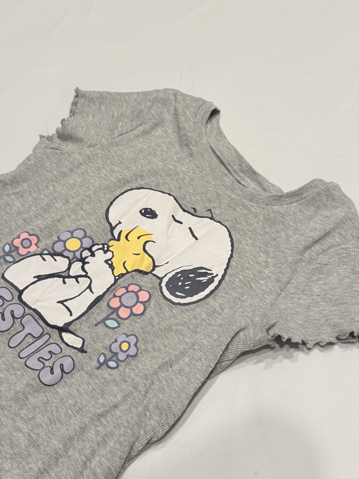 Peanuts Snoopy Besties Gray T-Shirt Size 7-8