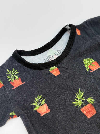 Little Folks Bamboo Plant Print T-Shirt Size 1-2T
