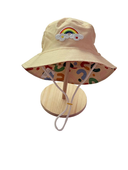 Rainbow Embroidered Reversible Bucket Hat Size 12-24m