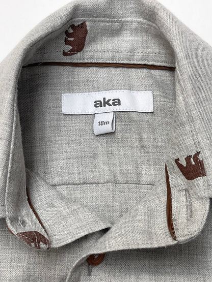 aka Bear Print Shirt and Pants Set 18M