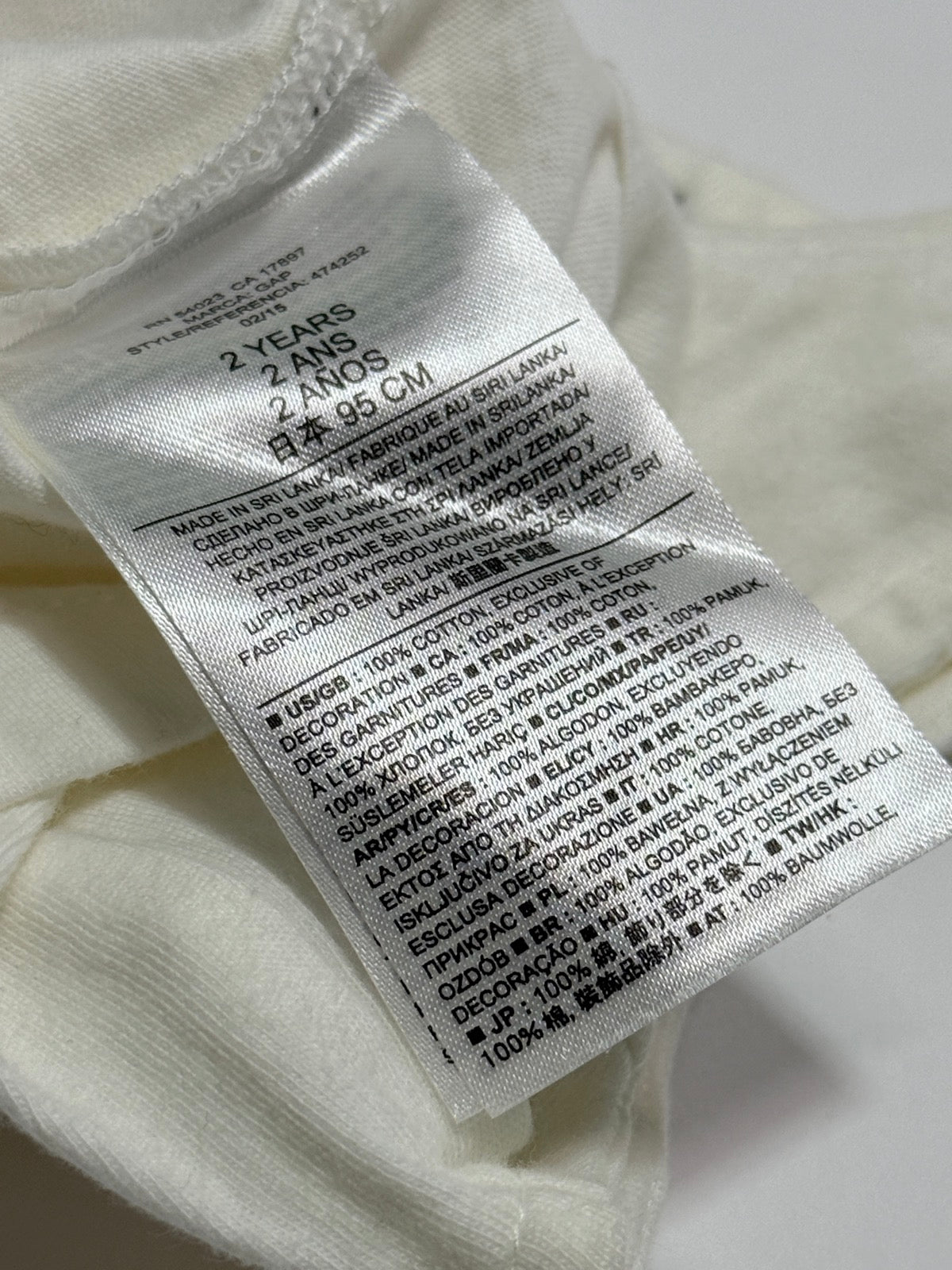 Baby Gap White Star Embroidered Dress 2T