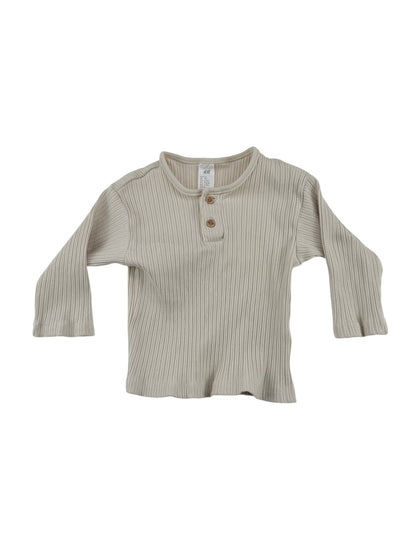 H&M Ribbed Henley Top 6-9M