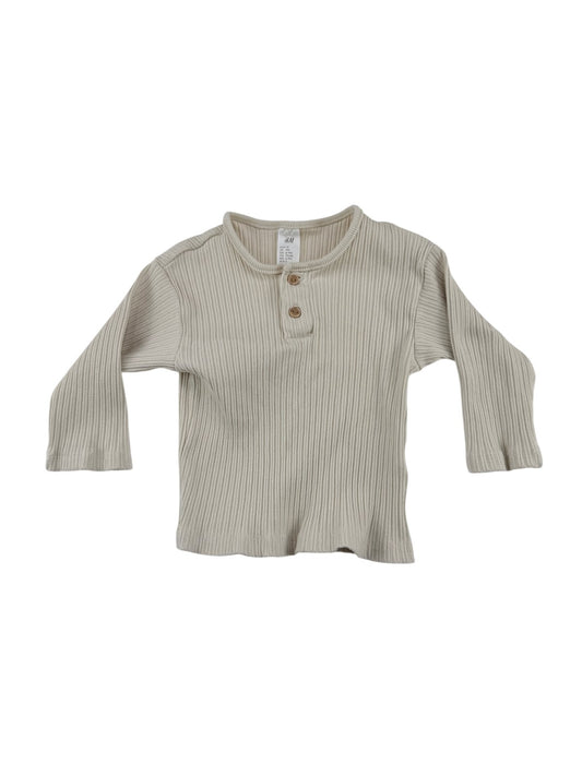 H&M Ribbed Henley Top 6-9M