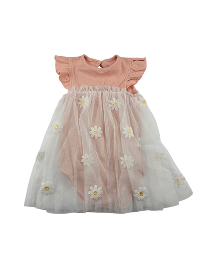Pink Daisy Tulle Bodysuit 12-18M