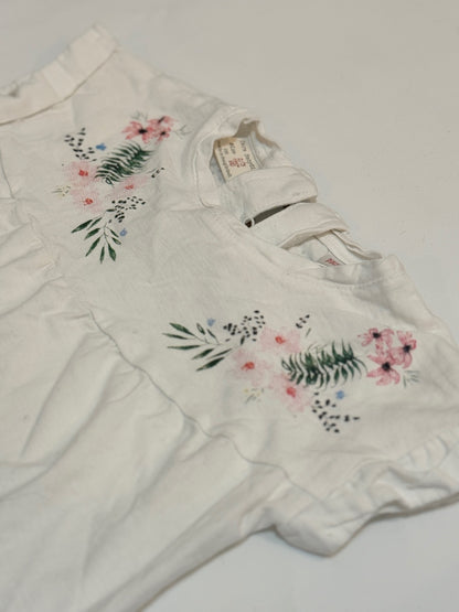 Zara Baby Girl White Floral Top 2-3Y