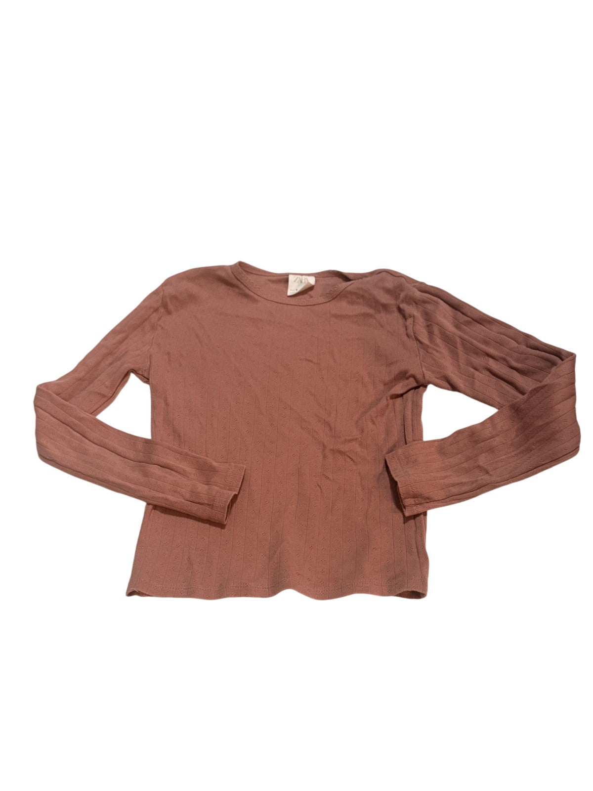 Zara Pointelle Long Sleeve Top Size 9