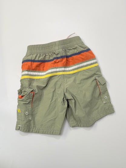 Gap Olive Green Striped Cargo Swim Shorts 2T