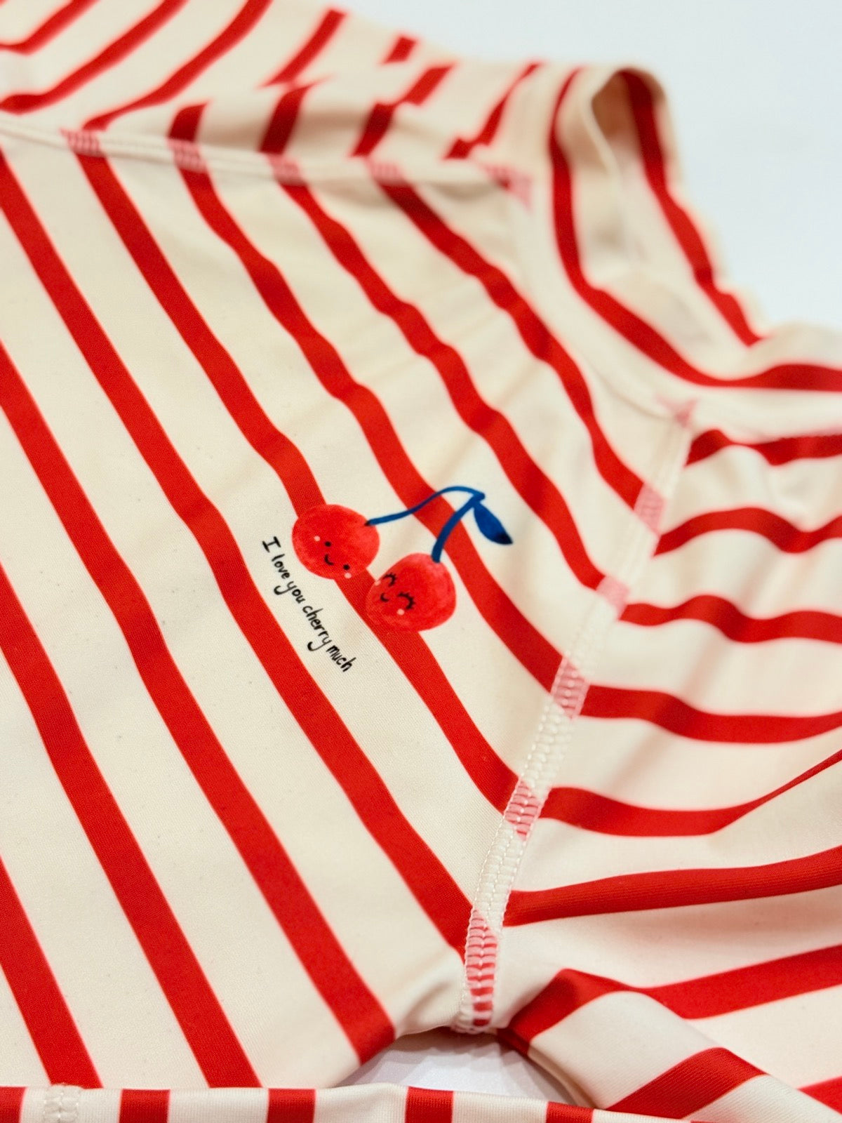 Striped Cherry Print Long Sleeve Top 4Y
