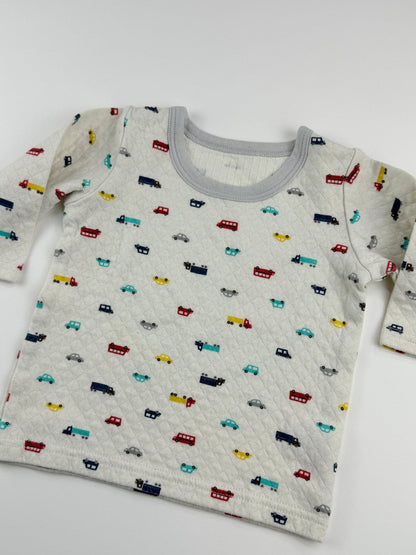 Quilted Cars Print Long Sleeve Top 12-18M