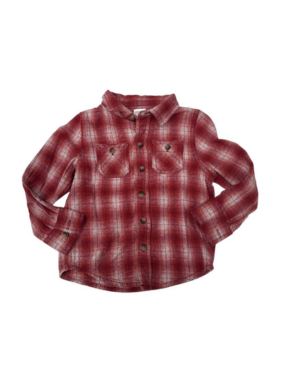 Okie Dokie Plaid Flannel Button-Up Shirt 3T