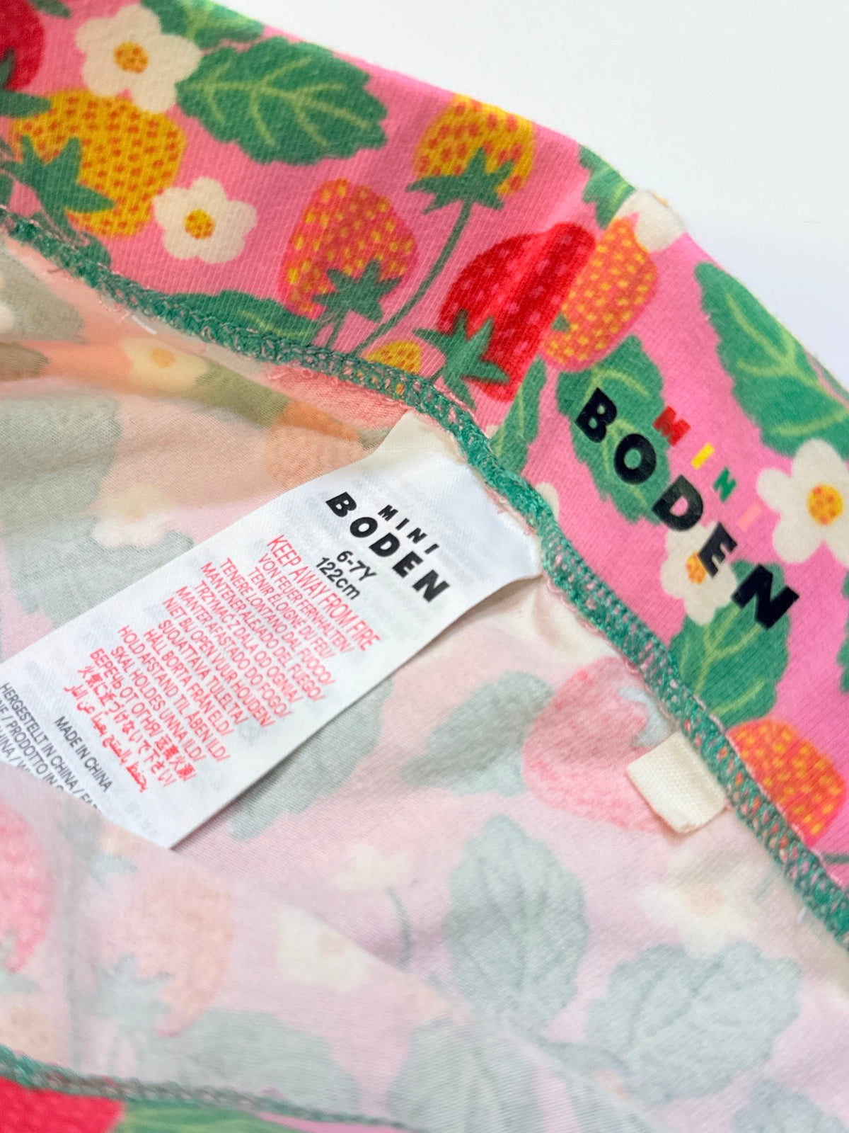 Mini Boden Strawberry Print Leggings 6-7Y