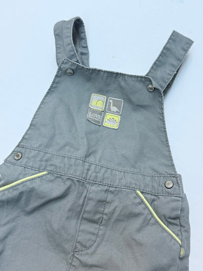 Obaïbi Grey Dino Shortalls 6M