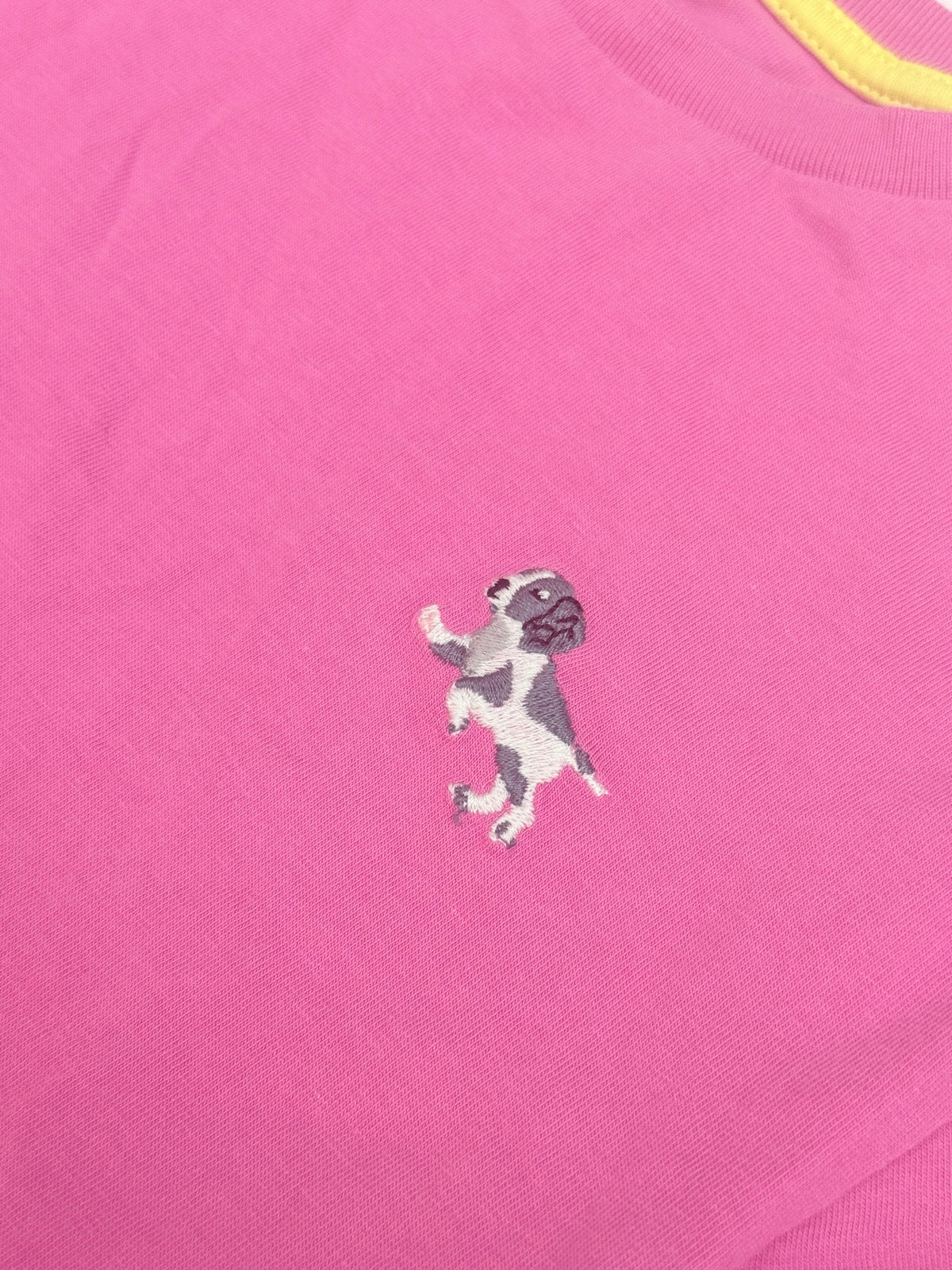 Mini Boden Pink Dog Embroidered T-Shirt 5-6Y