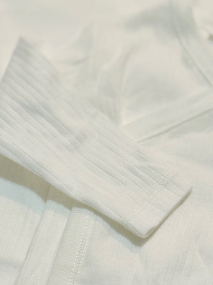 Zara White Ribbed Wrap Bodysuit 3-6M individually Sold