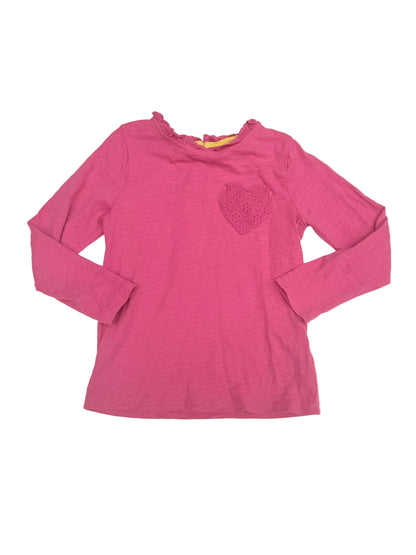 Boden Pink Heart Long Sleeve T-Shirt 5-6Y