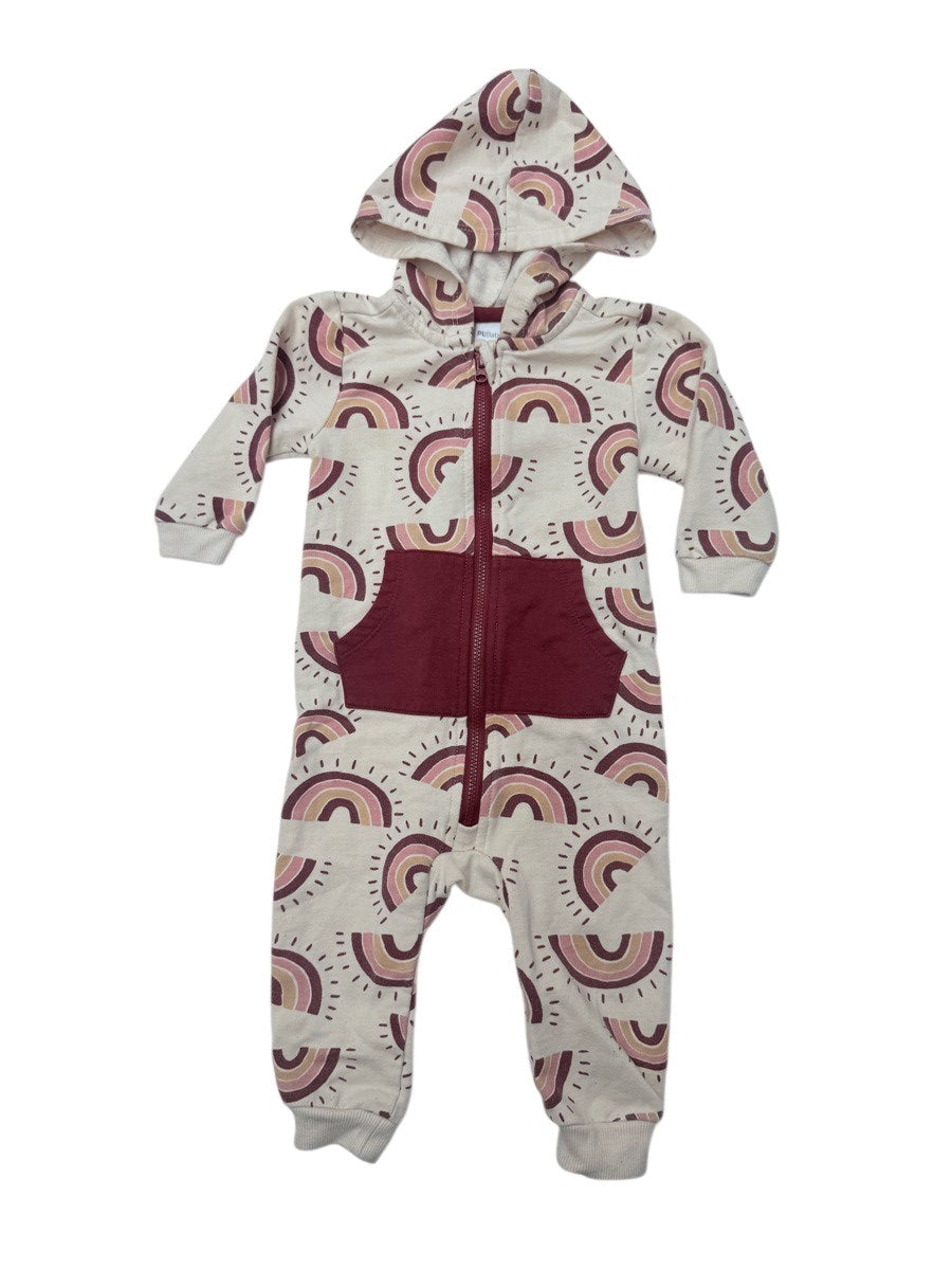 PL Baby Rainbow Hooded Romper 9M