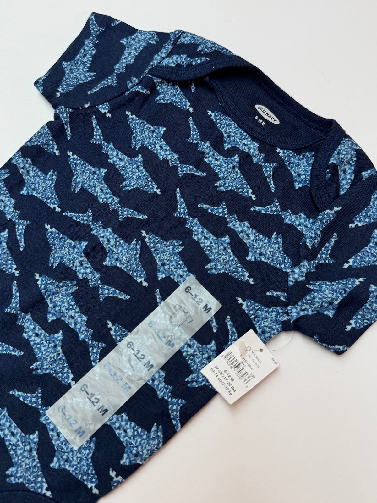 Old Navy Shark Print Bodysuit 6-12M