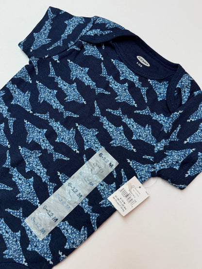 Old Navy Shark Print Bodysuit 6-12M