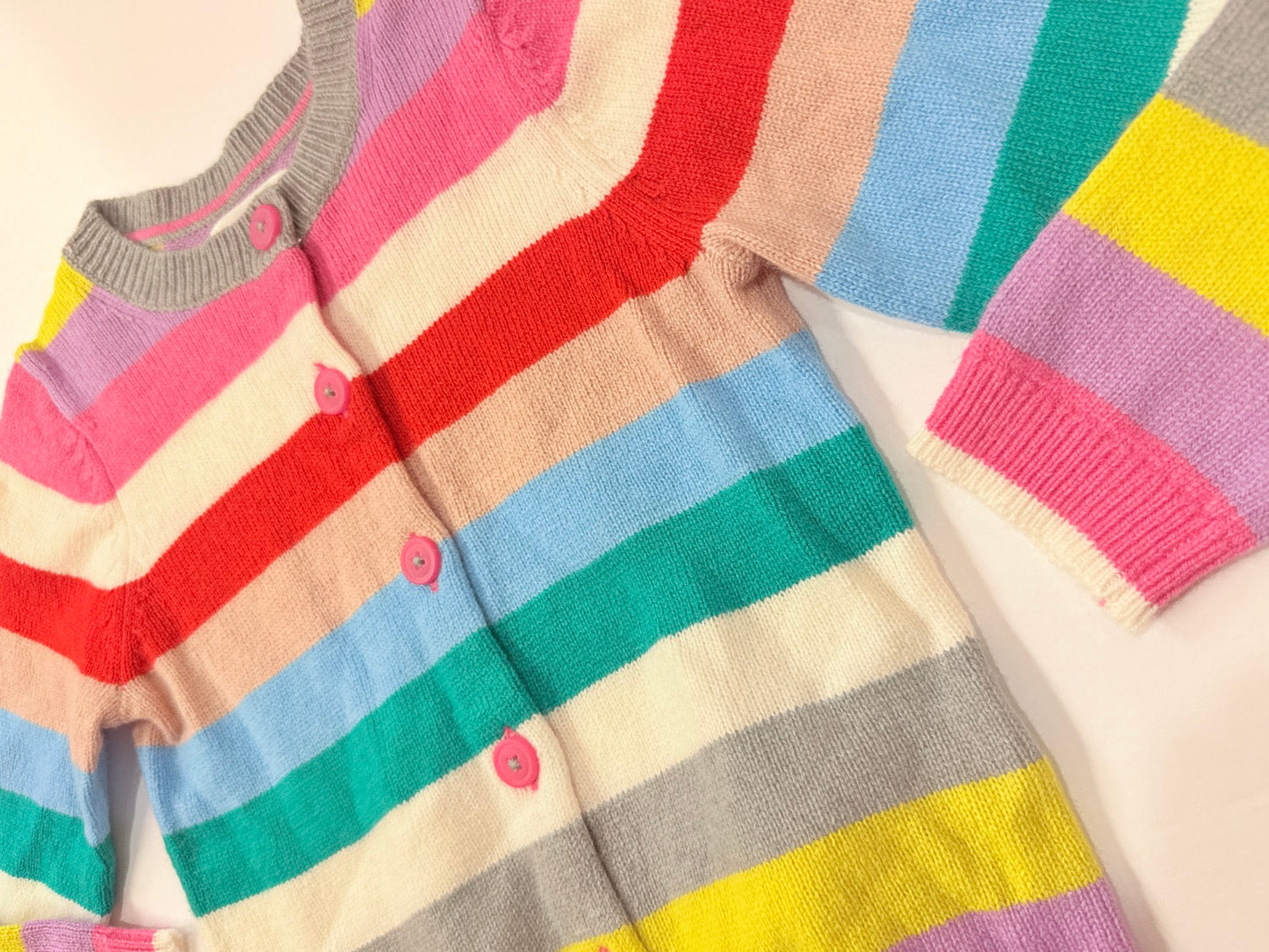 Mini Boden Rainbow Stripe Cardigan 4-5Y