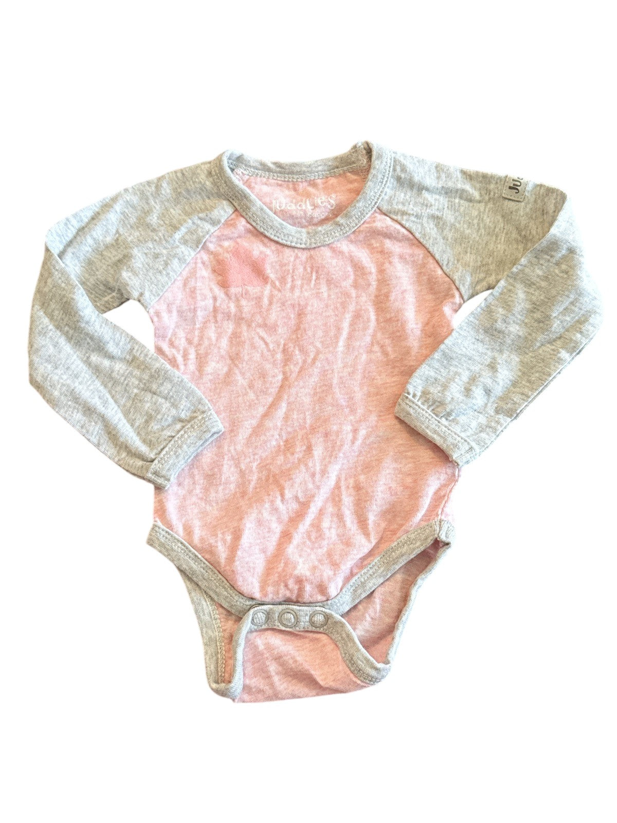 Juddlies Organic Pink Gray Bodysuit Newborn