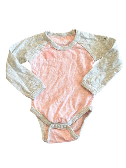Juddlies Organic Pink Gray Bodysuit Newborn
