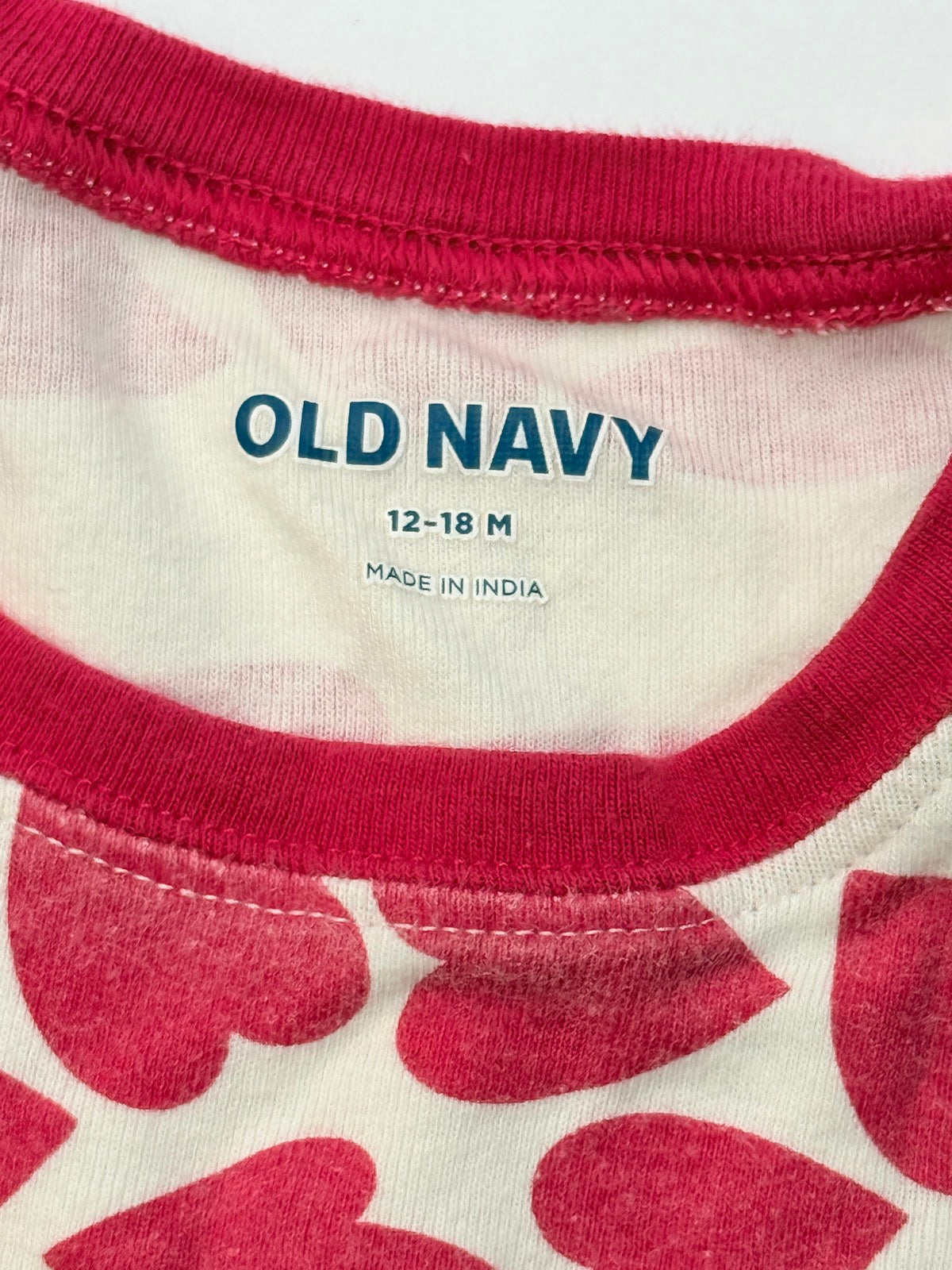 Old Navy Heart Print Pajama Set 12-18M