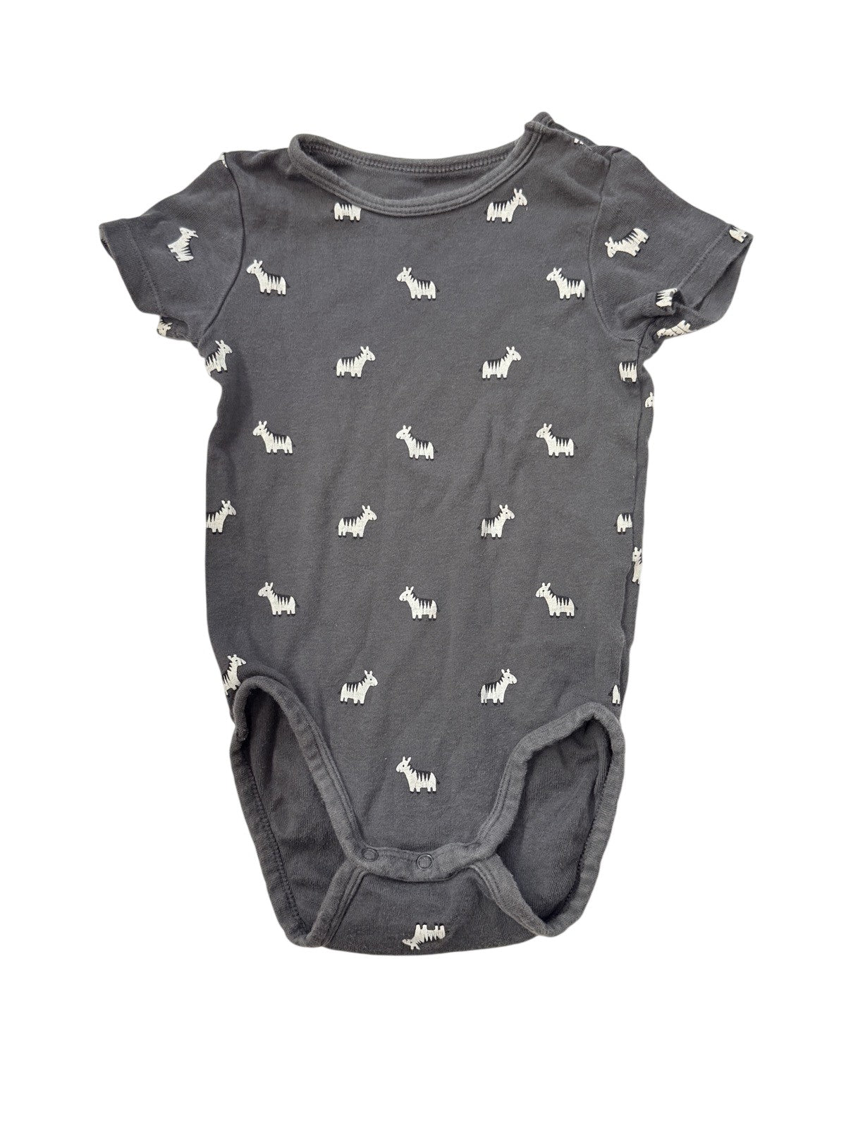 H&M Gray Zebra Print Bodysuit 9-12M