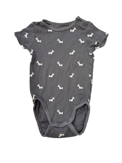 H&M Gray Zebra Print Bodysuit 9-12M
