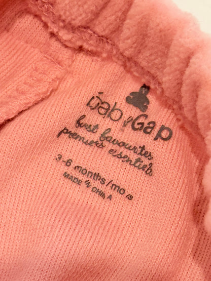 Baby Gap Pink Velour Footed Pants 3-6M