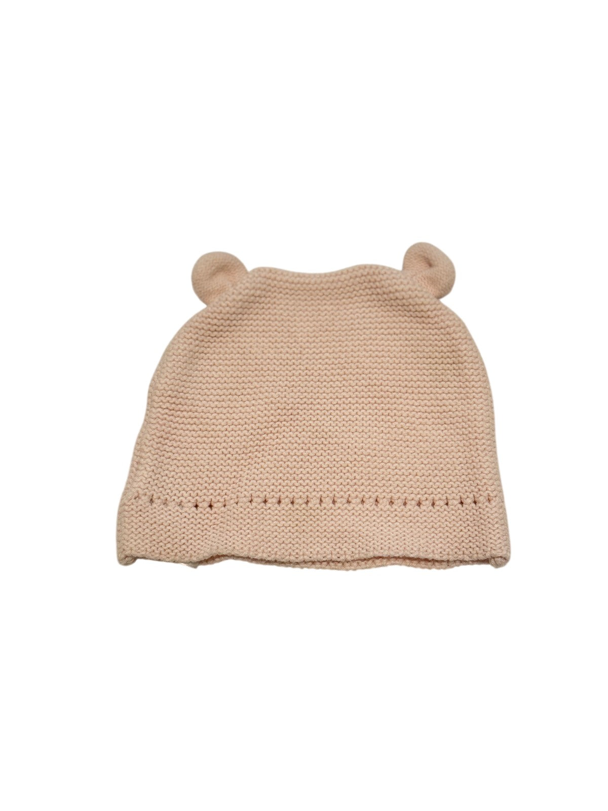 Pink Knit Bear Ear Baby Hat 6-12M