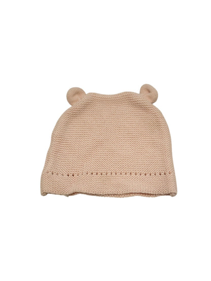 Pink Knit Bear Ear Baby Hat 6-12M
