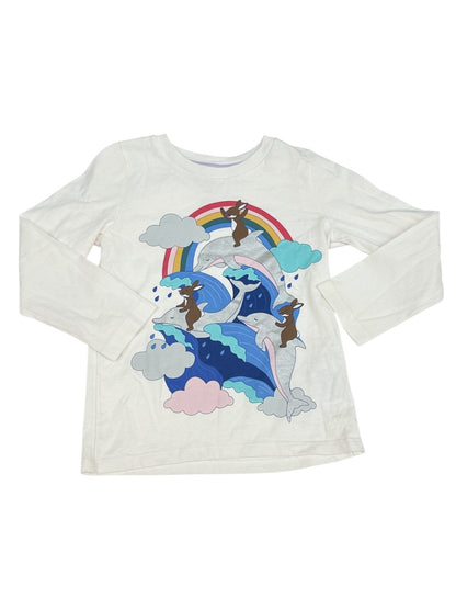 Mini Boden Dolphin Rainbow Long Sleeve Tee 5-6y