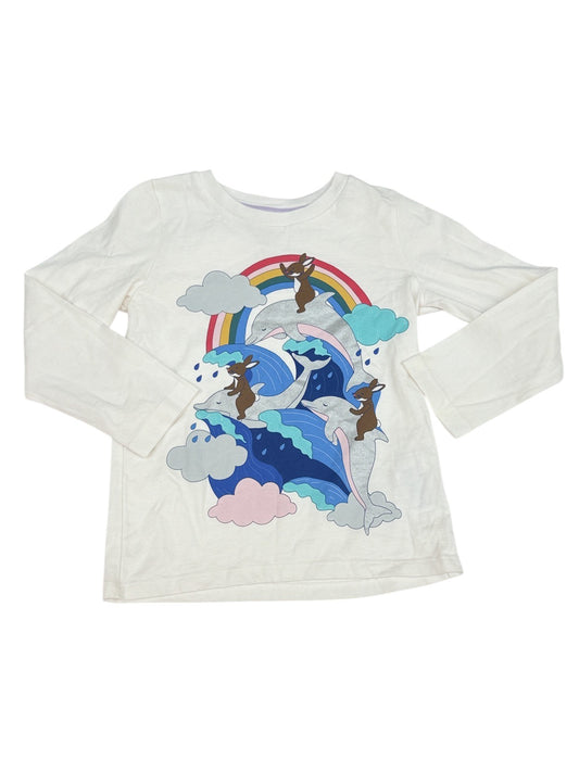 Mini Boden Dolphin Rainbow Long Sleeve Tee 5-6y