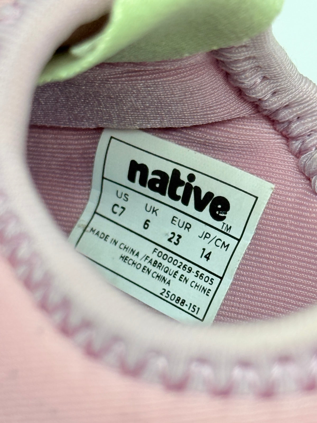 Native Pink Slip-On Sneakers Toddler 7
