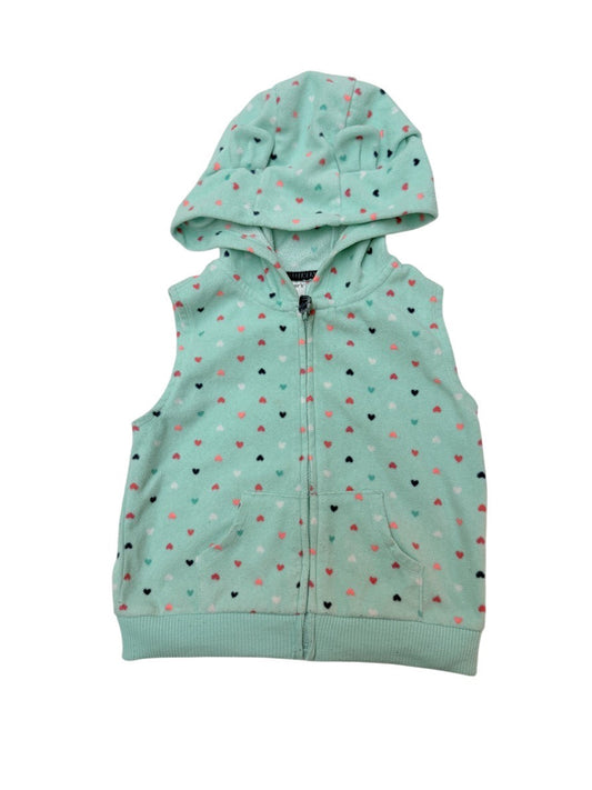 Carter's Fleece Heart Print Hooded Vest 24M