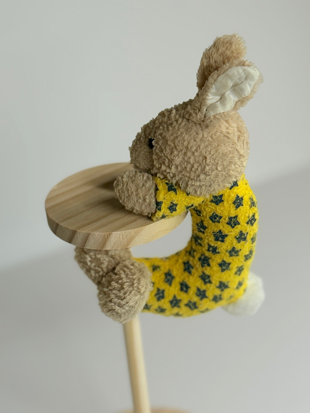 Bunny Rabbit Plush Ring Rattle Yellow Star