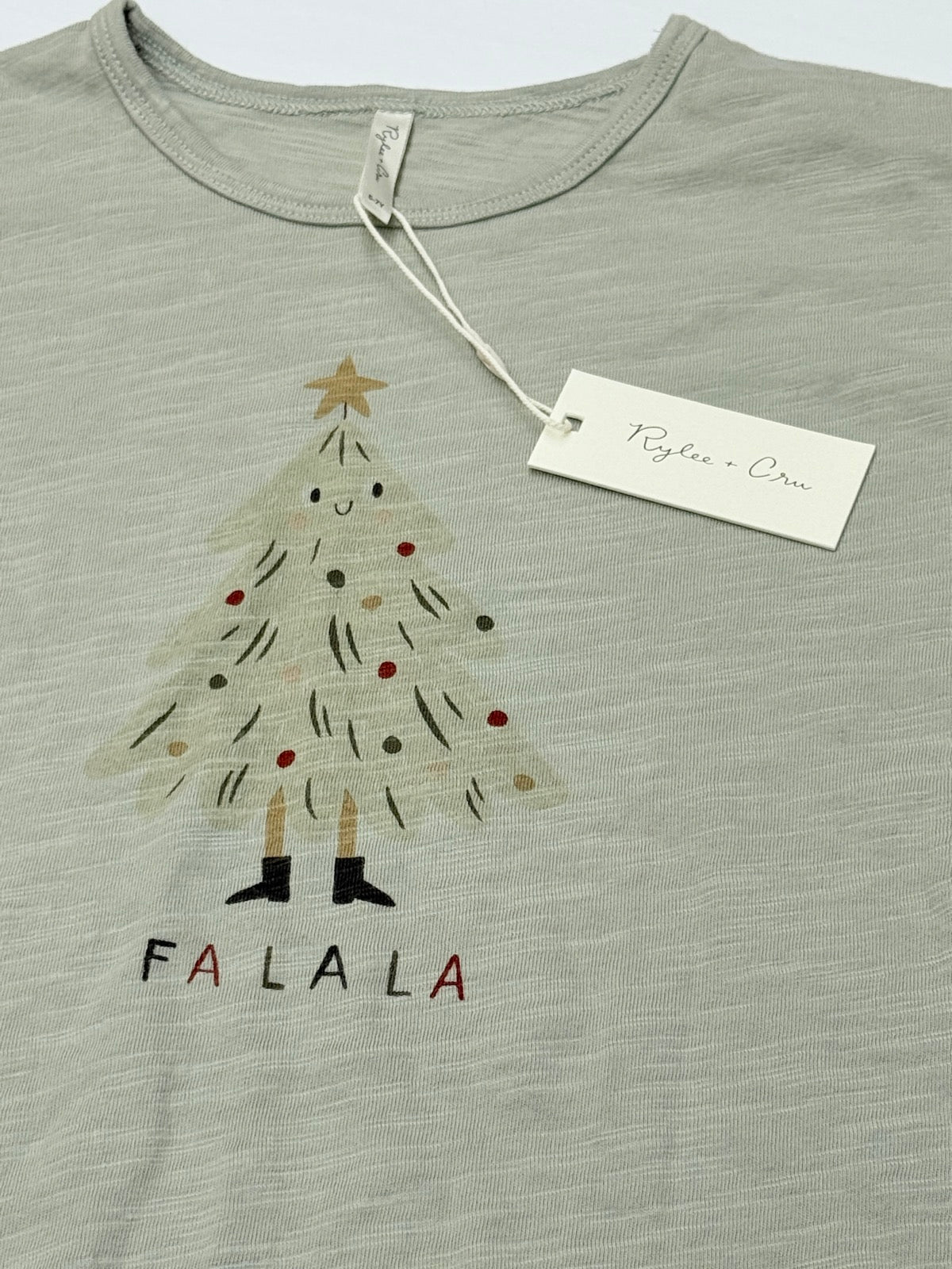 NWT - Rylee + Cru Fa La La Christmas Tree T-Shirt 6-7Y