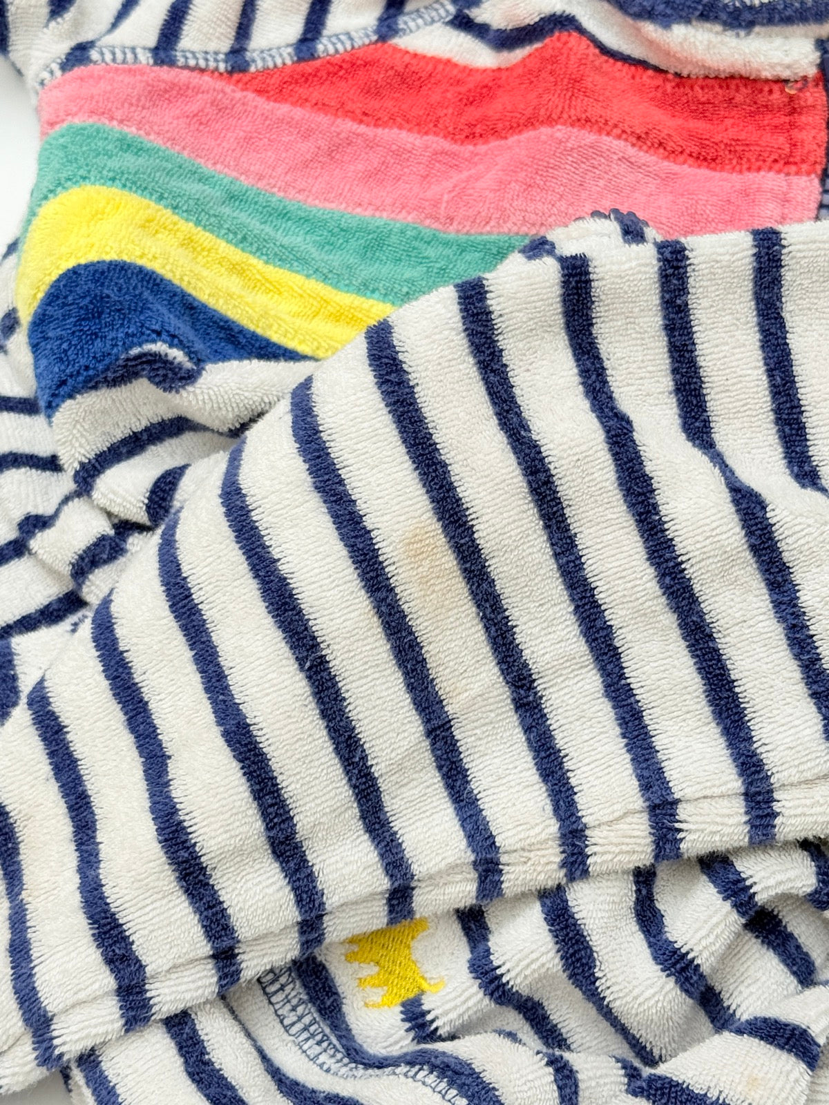 Mini Boden Rainbow Stripe Terry Hoodie 4-5Y