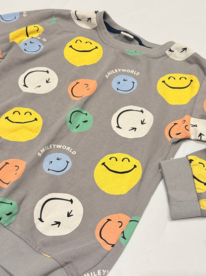 SmileyWorld Gray Smiley Face Sweatshirt Size 8Y